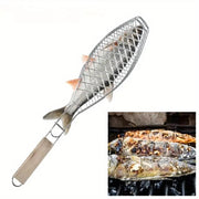 Fish Grill Basket Stainless Steel Wire with Handle, 57 x 11cm