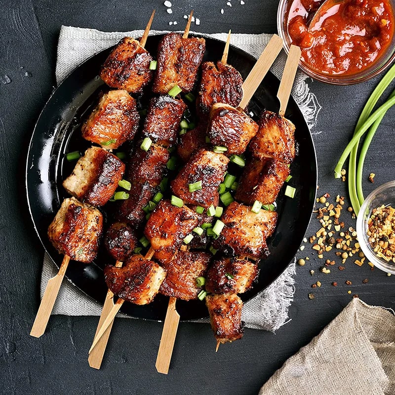 200 Bamboo Skewers for BBQ, Fruit and Appetisers, 9cm, 12cm or 18cm