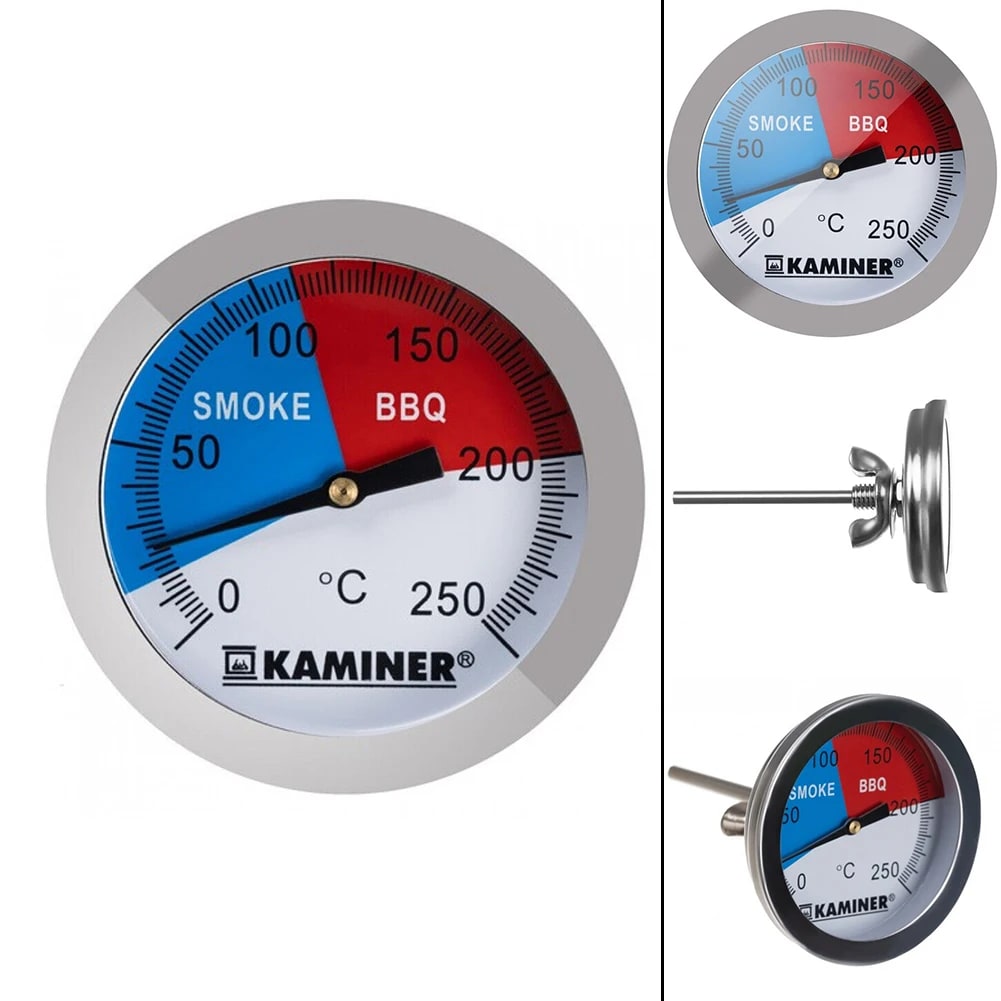 BBQ Grill Thermometer, Stainless Steel, 0°C to 250°C