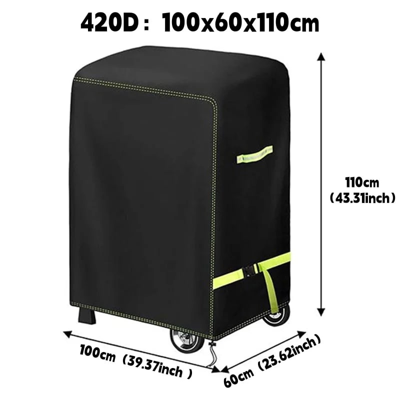420D BBQ Grill Cover, Waterproof Black Fabric Barbecue Cover, 3 Sizes - 420D 100x60x110cm