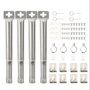 Adjustable Stainless Steel BBQ Gas Grill Burners, 4 Pack, 30-45cm