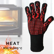 Heat-Resistant BBQ and Oven Gloves, Red, 1 Glove or Pair