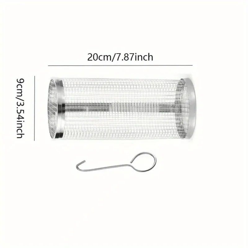 Stainless Steel BBQ Grill Cage, 2-Piece Set, Large or Small - Small-2pcs