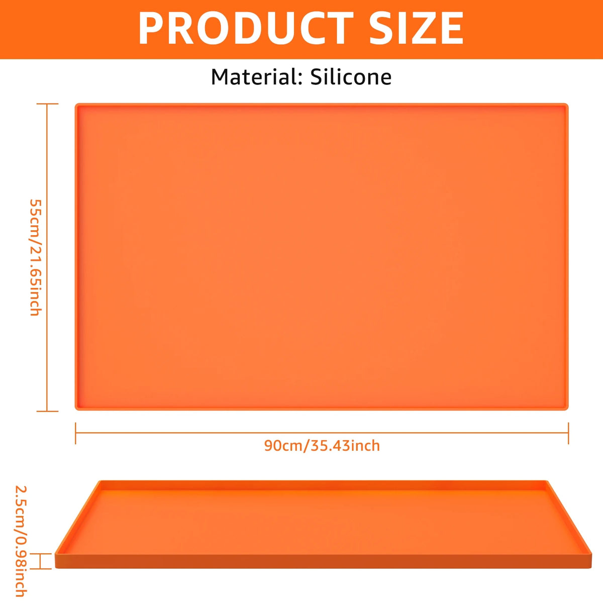Silicone Griddle Cover Mat for Blackstone Grills, 28 or 36 Inch - Orange color 36in