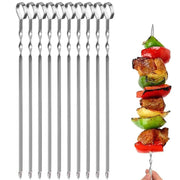 40cm Stainless Steel Flat BBQ Skewers, 6, 10 or 12 Pack