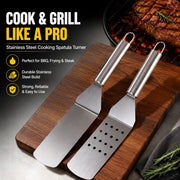 Stainless Steel Spatula Turner for BBQ, Frying and Steak, 39cm