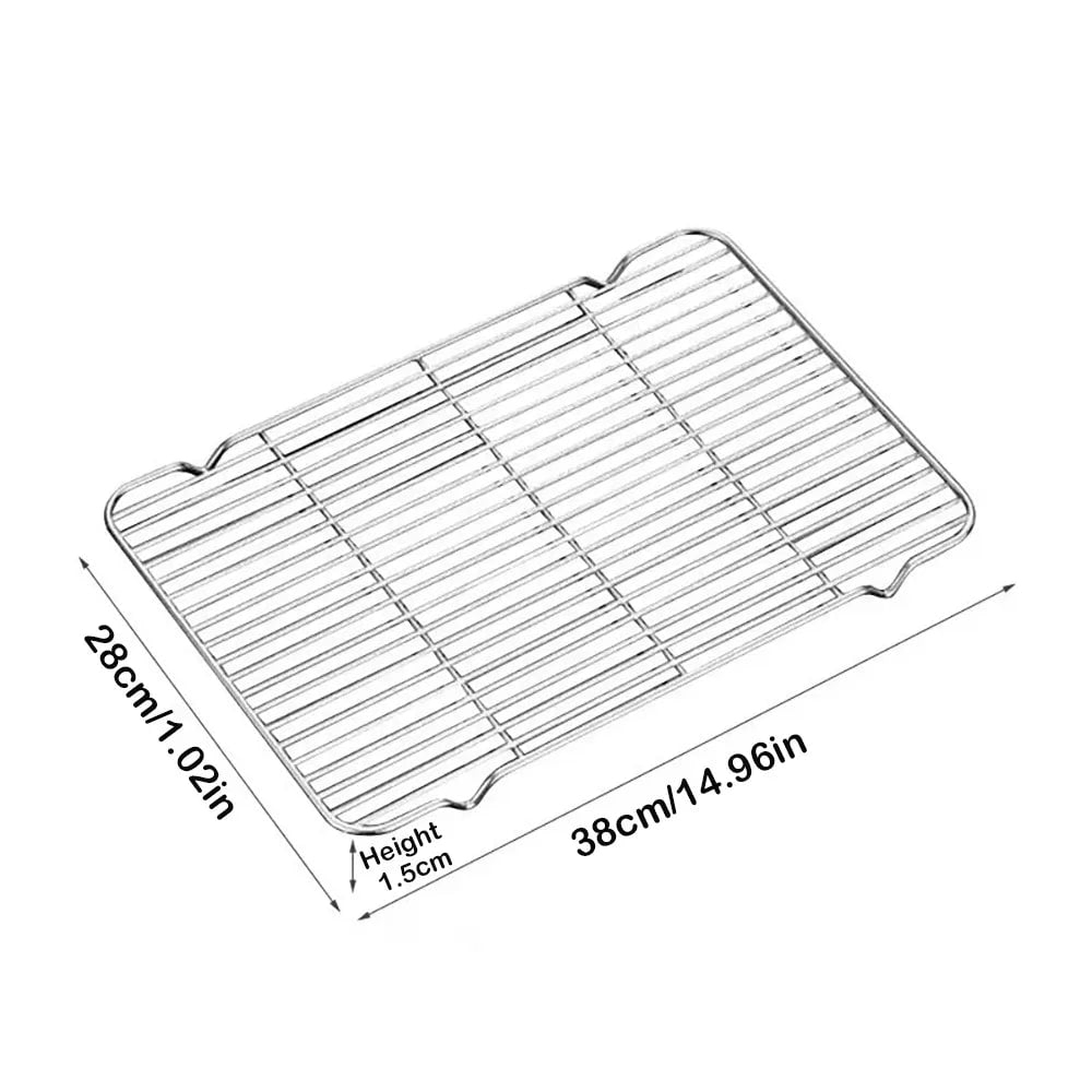 Stainless Steel Cooling Rack for Baking, Roasting, Grilling and BBQ, 5 Sizes - 38x28cm