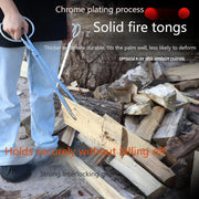 Chrome-Plated Iron Fire and BBQ Tongs with Flat Grips, 54cm