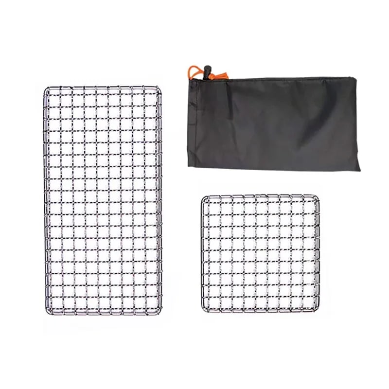 YOMEEI BBQ Grill Mesh Set, 304 Stainless Steel, Non-Stick, 26 x 13cm and 13 x 13cm