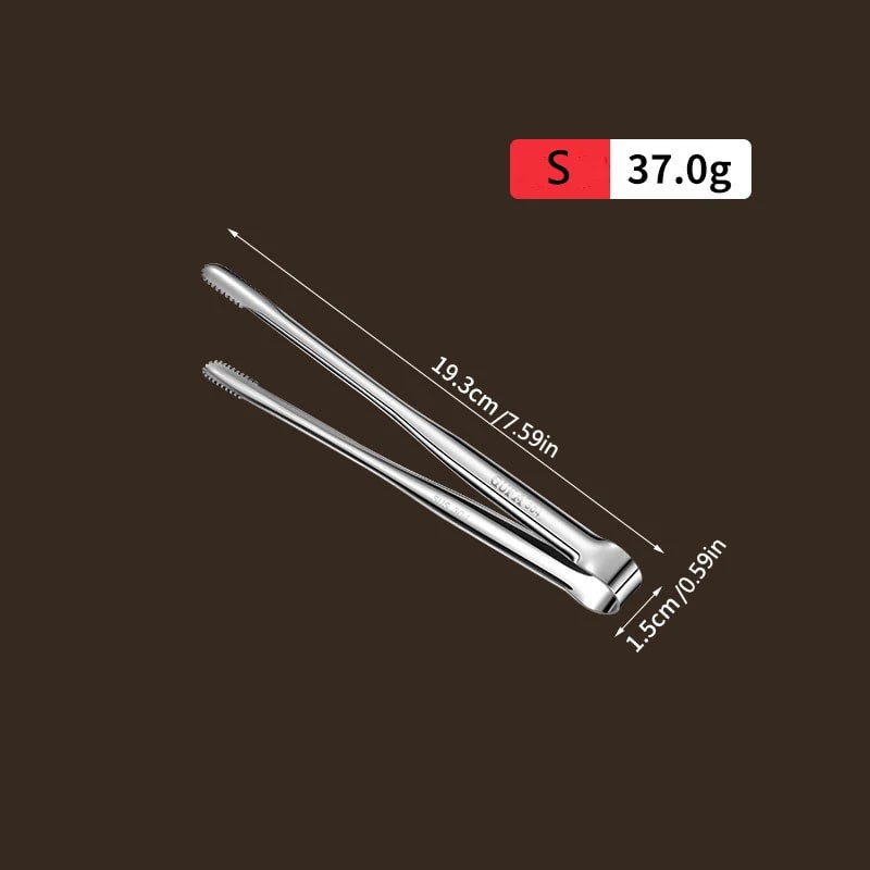 304 Stainless Steel BBQ Cooking Tongs with Serrated Grips, S-M-L - S