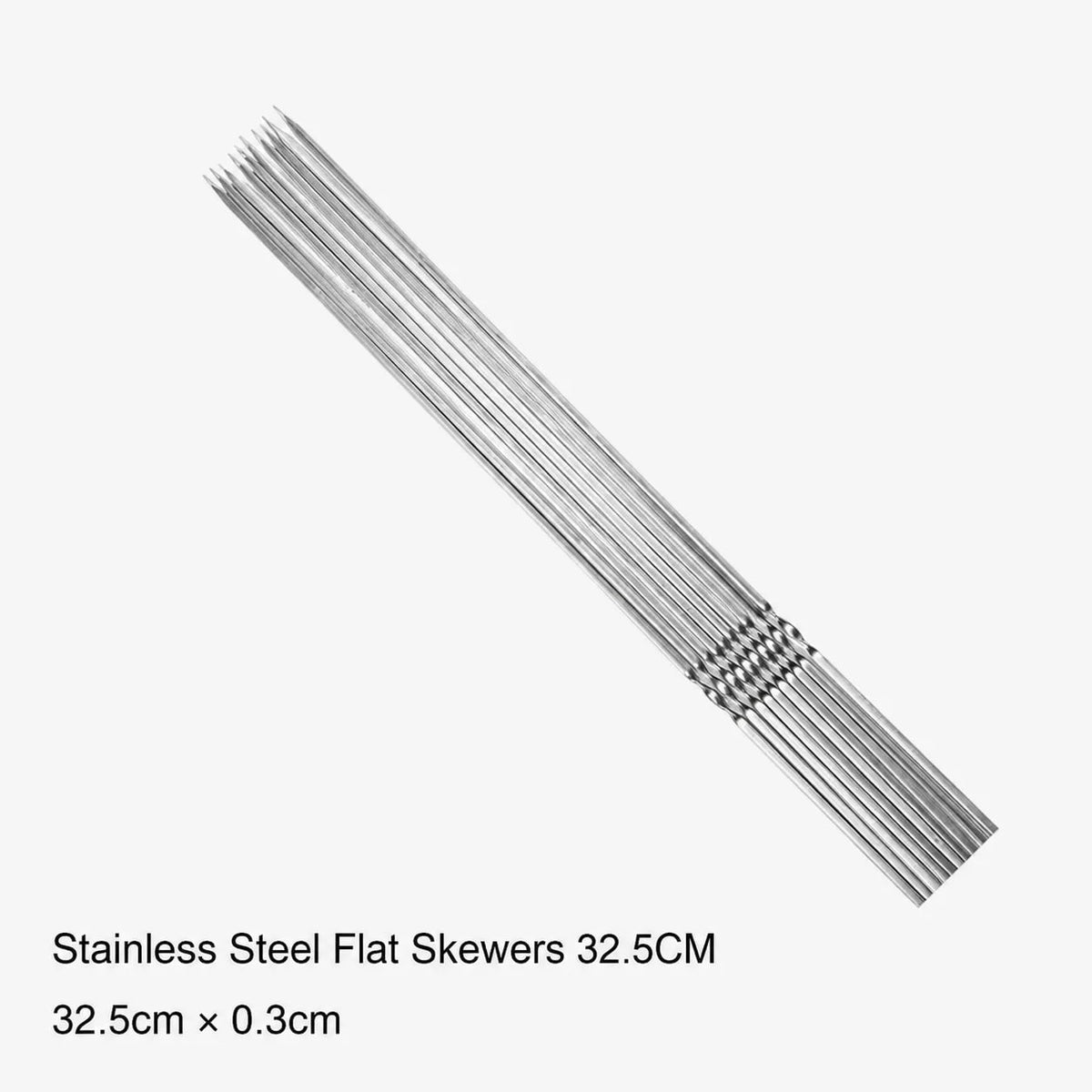 Stainless Steel Barbecue Skewers, Reusable 10-Piece Pack Options - B-10pcs