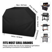 Waterproof Fabric BBQ Grill Cover, UV Resistant, Multiple Sizes