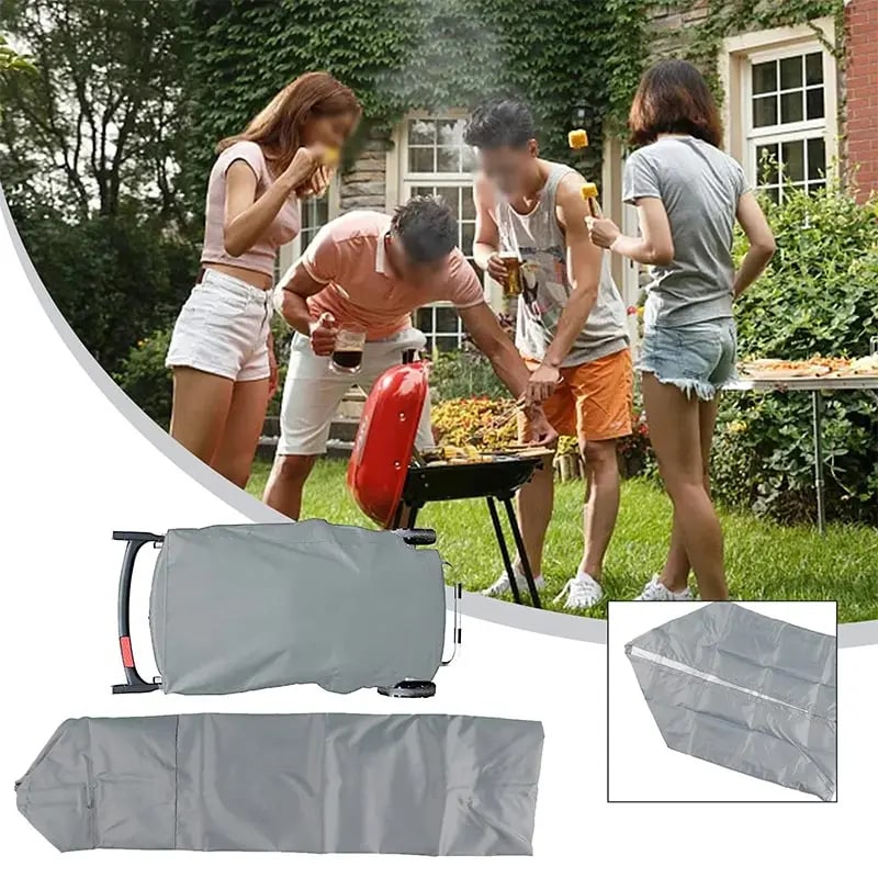 Grey 210D Grill Cover 101 x 49 x 25cm for Weber Traveler Gas Grill
