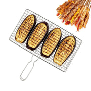 Stainless Steel Folding Grill Basket with Removable Handle, Medium or Large