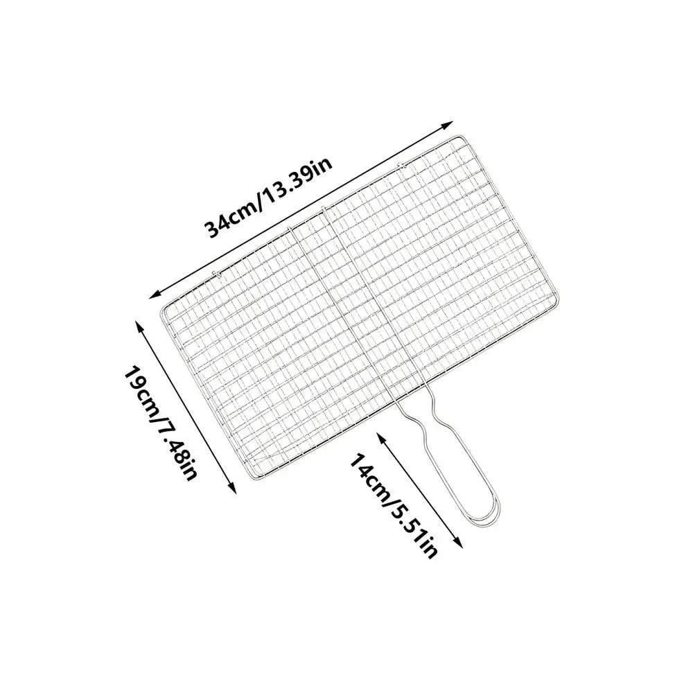 Stainless Steel Folding Grill Basket with Removable Handle, Medium or Large - M