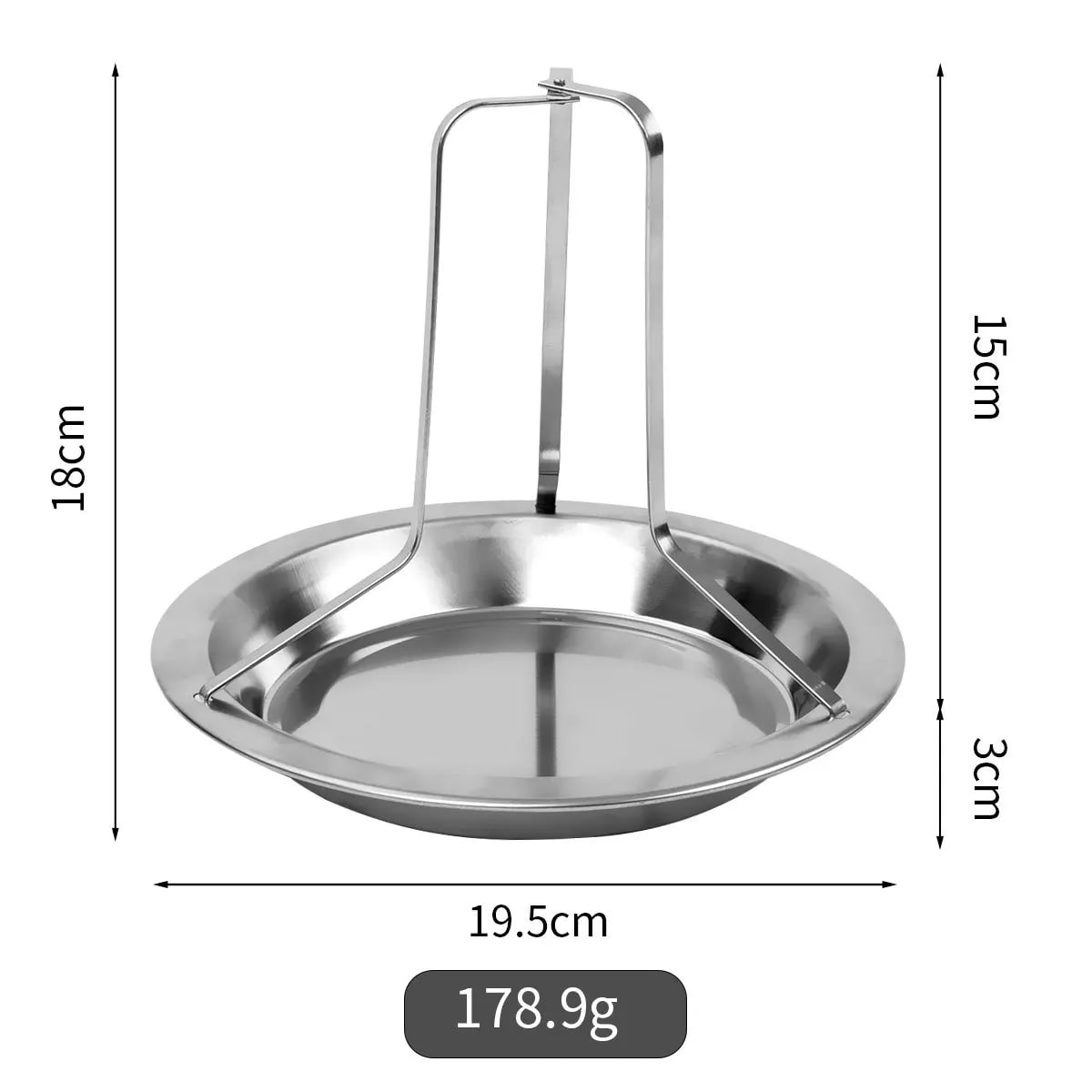 Stainless Steel Chicken Rack and Roast Tray for BBQ Grill, Removable Design - A