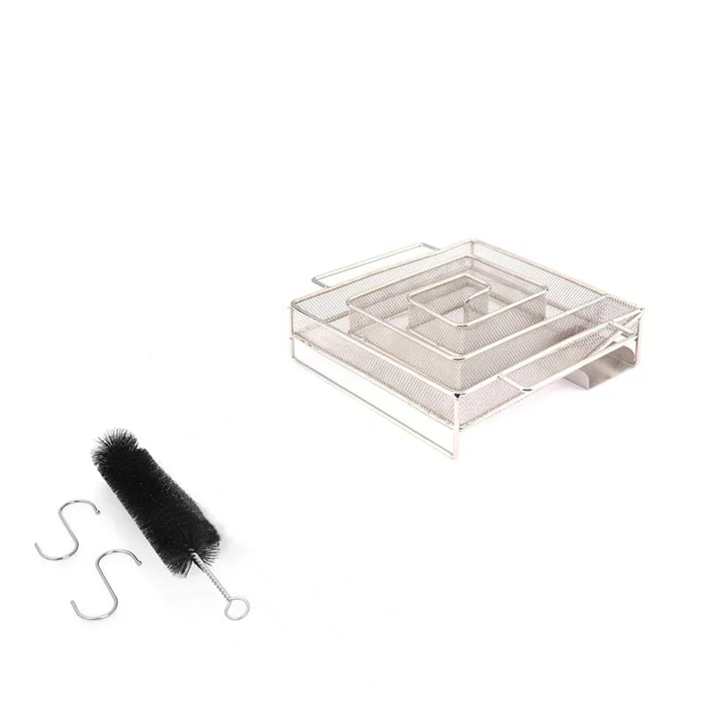 Stainless Steel Cold Smoke Generator for BBQ Smokers, Silver, Multiple Sizes - 19x15x4cm