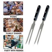 2-Piece 26.5cm Metal Carving Fork Set for BBQ, Cooking and Serving