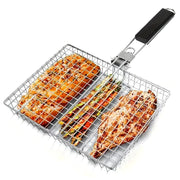 Metal BBQ Grilling Basket for Fish and Vegetables, 46.5cm