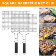 Stainless Steel Grill Basket with Locking Lid, Foldable Handle and Two Sizes
