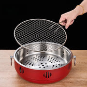 Stainless Steel Charcoal Barbecue Grill, Freestanding Round BBQ Stove, 17-30cm Options