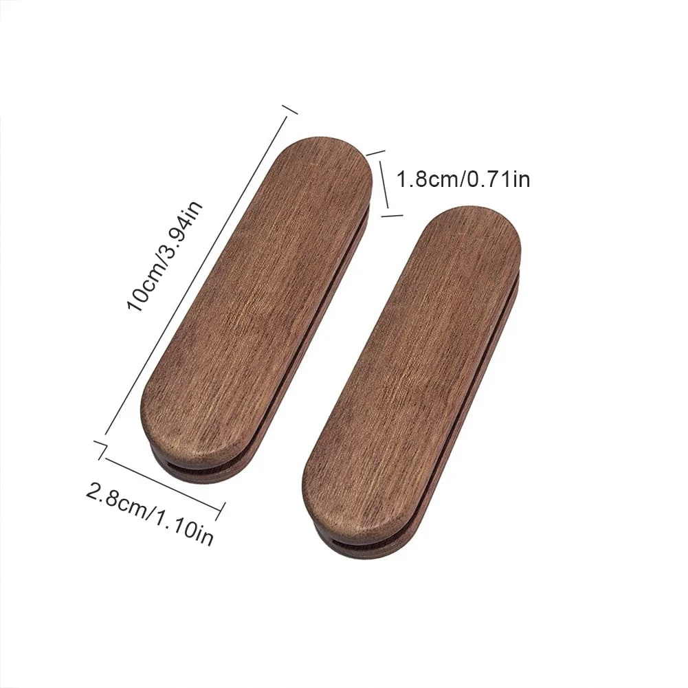 BBQ Pan Handle Replacement, Sapele Wood, Adjustable Bayonet Grip, 16cm - 1Pair Flat shape