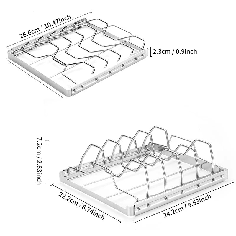 Stainless Steel Rib Grill Rack for BBQ and Smoking, 26.6cm