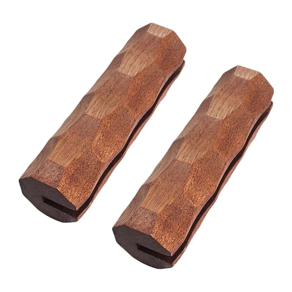 Portable Wooden BBQ Plate Handles, 2-Piece Shabilly Hardwood Grill Pan Grips - Style 1