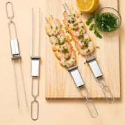 Stainless Steel Double-Head BBQ Skewers, 2, 4 or 6 Pack