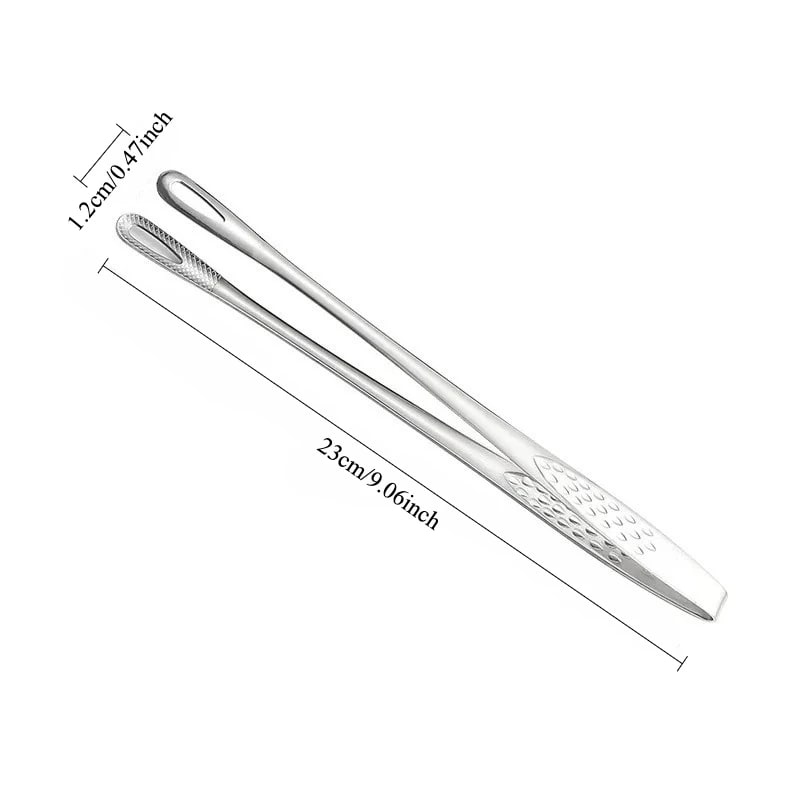 304 Food-Grade Stainless Steel BBQ & Kitchen Tongs, 23cm or 28cm - 23cm