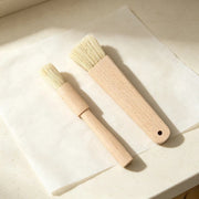 BBQ Basting Brushes 2 Pack, Wooden Handles, Pig Hair Bristles, 18.5cm