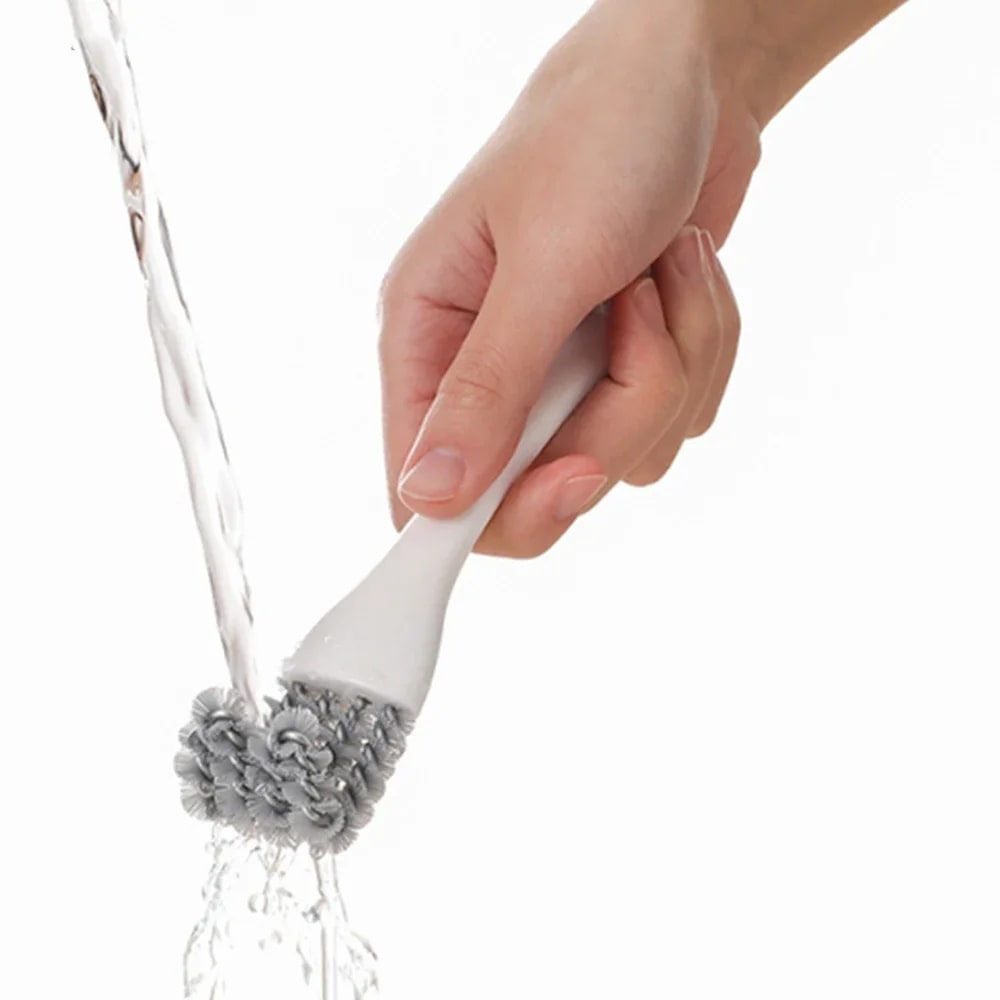 V-Shaped BBQ Cleaning Brush with Scraper, 17cm Plastic Grill Brush