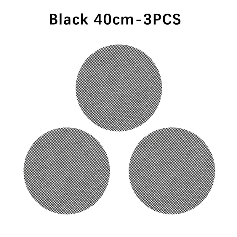 PTFE Fibreglass BBQ Grill Mat, Non-Stick Mesh Liner, 30 x 40cm, 36 x 42cm or 40cm Round - Round A-3PCS