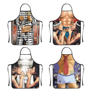 Novelty BBQ Apron, Printed Non-Woven Cotton and Linen Bib Apron, 4 Sizes