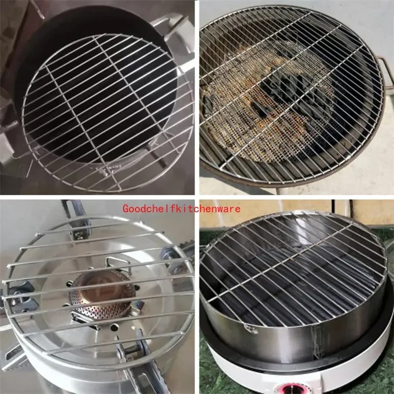 Round 304 Stainless Steel BBQ Grill Mesh Rack, 20-48cm Options