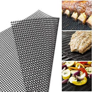 Non-Stick PTFE/Teflon BBQ Grilling Mesh Mat, Reusable Cut-to-Fit Grill Liner