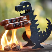 Dinosaur-Shaped Iron Hot Dog Grill Holder, 15cm