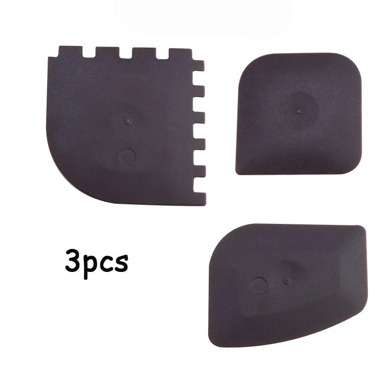 3-Piece Grill Pan Scraper Tool Set for Cast Iron Skillets, Black or Red - Chocolate
