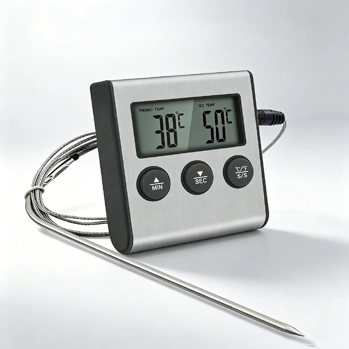Digital Grill Thermometer with Timer, BBQ and Oven Probe, DSH-1049