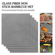 Non-Stick BBQ Grill Mesh Mat, Black Fibreglass, 30 x 20cm or 40 x 30cm