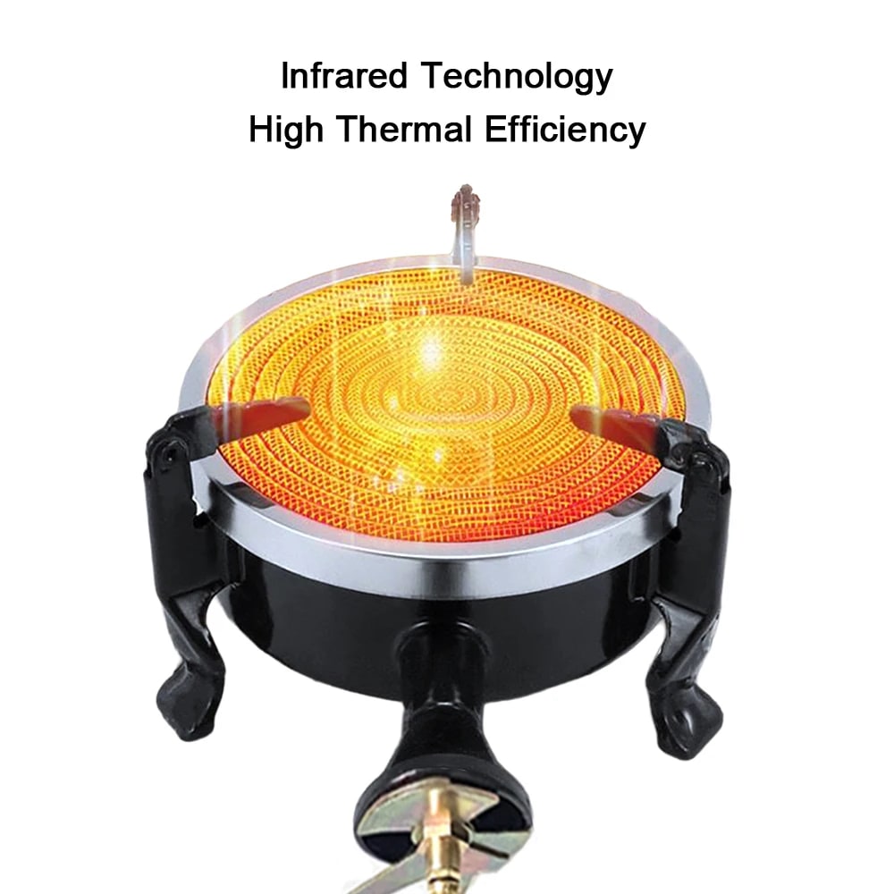 2.9kW Infrared Gas Camping Stove with Stainless Steel Shell, 27 x 15 x 11cm