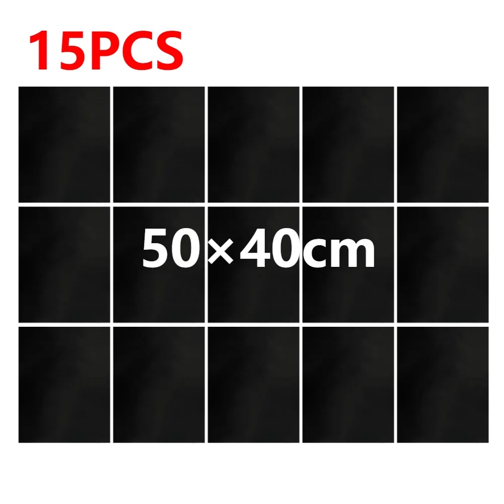 Metal BBQ Grill Mat Sheets, Reusable, 33 x 40cm or 50 x 40cm, Black - 15PCS 50x40cm