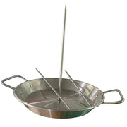 Vertical Skewer BBQ Roasting Stand with 10-Inch Pan and 3 Baking Needles