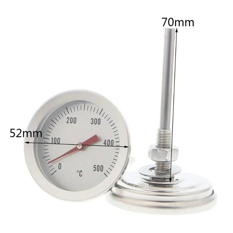 Dial BBQ Thermometer 0-500°C with 70mm Probe, Silver, AI-WDJ01