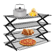 4-Tier Collapsible Wire Cooling Rack for Baking, Grilling and Outdoor Food Storage