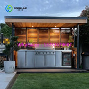 Modular Natural Gas Outdoor Kitchen with Shed, 304 Stainless Steel BBQ Cabinet