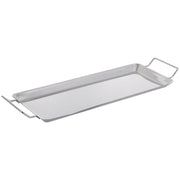 Stainless Steel Non-Stick BBQ Grill Pan, 43.5 x 14.5 x 4 cm, Silver