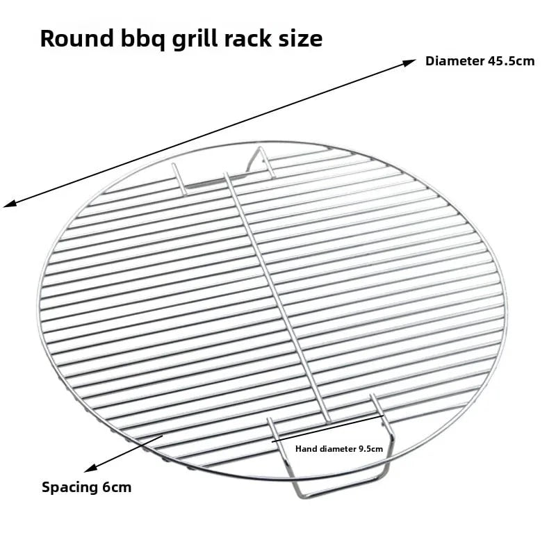 Round BBQ Grill Grate 45.5cm Iron Mesh Rack, Non-Stick
