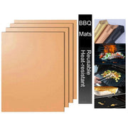Non-Stick BBQ Grill Mats, 4 Pack, 33 x 40cm, Reusable Heat-Resistant Sheets