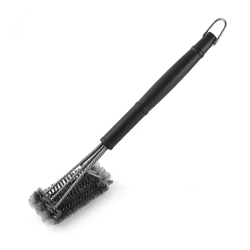 18-Inch Stainless Steel 3-in-1 BBQ Grill Brush with Scraper - 2